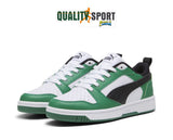 Puma Rebound V6 Lo Bianco Nero Verde Scarpe Ragazzo Sportive Sneakers 393833 05