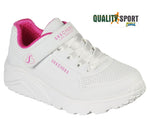 Skechers Uno Lite Bianco Fucsia Scarpe Bambina Sportive Sneakers 310451L WHP