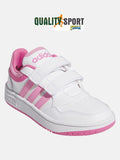 Adidas Hoops 3.0 Bianco Rosa Scarpe Bambina Sportive Sneakers IG6105