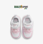 Nike Court Borough Low 2 Bianco Rosa Scarpe Bambino Infant Sneaker DV5458 105