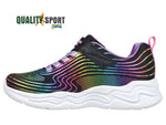 Skechers Lights Wavy Beams Nero Scarpe Bambina Sportive Sneakers 302338L BKMT