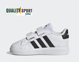 Adidas Grand Court Bianco Nero Scarpe Shoes Infant Sportive Sneakers GW6527