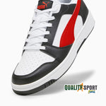 Puma Rebound Low Bianco Rosso Nero Scarpe Shoes Uomo Sportive Sneakers 392328 04