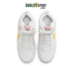 Nike Court Borough Mid Bianco Giallo Scarpe Donna Sportive Sneakers CD7782 112