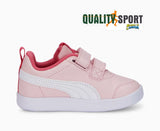 Puma Courtflex AC Rosa Bianco Scarpe Infant Bambina Sportive Sneakers 371544 25