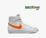 Nike Blazer Mid '77 Bianco Arancione Scarpe Bambino Sportive Sneakers DA4087 116