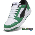 Puma Rebound V6 Lo Bianco Nero Verde Scarpe Ragazzo Sportive Sneakers 393833 05