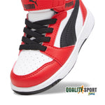 Puma Rebound Mid Bianco Rosso Scarpe Infant Bambino Sportive Sneakers 396542 03