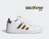 Adidas Grand Court Bianco Oro Scarpe Shoes Donna Sportive Sneakers GY2578