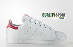 Adidas Stan Smith Bianco Fucsia Scarpe Bambina Sportive Sneakers BA8377