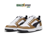Puma Rebound Low Bianco Nero Fango Scarpe Shoes Uomo Sportive Sneakers 392328 07