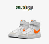 Nike Blazer Mid '77 Bianco Arancione Scarpe Bambino Sportive Sneakers DA4087 116