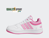 Adidas Hoops 3.0 Bianco RosaScarpe Shoes Donna Ragazza Sportive Sneakers IG3827