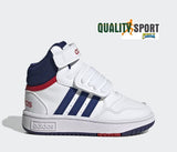 Adidas Hoops Mid 3 Bianco Blu Scarpe Shoes Infant Sportive Sneakers GZ9650