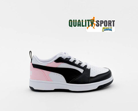 Puma Rebound V6 Bianco Nero Rosa Scarpe Bambina Sportive Sneakers 396742 13