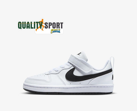 Nike Court Borough Bianco Nero Scarpe Bambino Sportive Sneakers DV5457 104