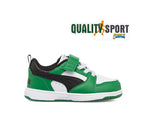 Puma Rebound Lo Bianco Verde Scarpe Infant Bambino Sportive Sneakers 397420 05