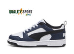 Puma Rebound V6 Lo Bianco Nero Blu Scarpe Ragazzo Sportive Sneakers 393833 12