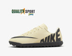 Nike Vapor 15 Club TF Crema Nero Scarpe Bambino Calcetto Soccer DJ5956 700