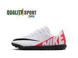 Nike Vapor 15 Club TF Bianco Rosso Scarpe Bambino Calcetto Soccer DJ5956 600