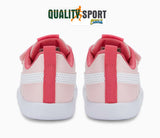 Puma Courtflex AC Rosa Bianco Scarpe Infant Bambina Sportive Sneakers 371544 25