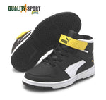 Puma Rebound Mid Nero Giallo Bianco Scarpe Bambino Sportive Sneakers 370488 12