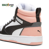 Puma Rebound Mid Bianco Nero Rosa Scarpe Shoes Donna Sportive Sneakers 393831 07