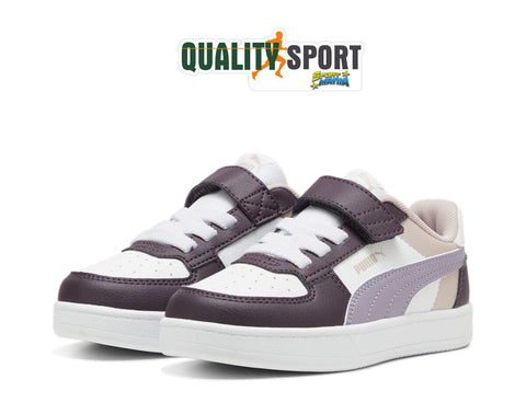 Puma Caven 2 Block Bianco Prugna Scarpe Bambina Sportive Sneakers 394462 11