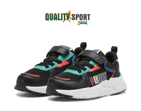 Puma Trinity Lite Nero Multicolor Scarpe Bambino Sportive Sneakers 395463 02