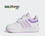 Adidas Hoops Bianco Rosa Lilla Scarpe Infant Bambina Sportive Sneakers IF7734