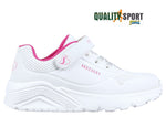 Skechers Uno Lite Bianco Fucsia Scarpe Bambina Sportive Sneakers 310451L WHP