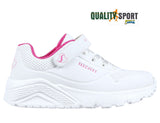 Skechers Uno Lite Bianco Fucsia Scarpe Bambina Sportive Sneakers 310451L WHP