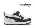 Puma Rebound Bianco Nero Rosa Scarpe Infant Bambina Sportive Sneakers 397420 13