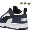 Puma Rebound V6 Lo Bianco Nero Blu Scarpe Ragazzo Sportive Sneakers 393833 12