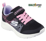 Skechers Microspec Swirl Nero Scarpe Bambina Sportive Running 303535L BKMT