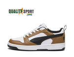 Puma Rebound Low Bianco Nero Fango Scarpe Shoes Uomo Sportive Sneakers 392328 07
