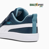 Puma Courtflex Blu Bianco Scarpe Shoes Bambino Sportive Sneakers 371543 30