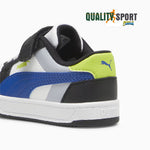 Puma Caven Bianco Blu Nero Scarpe Infant Bambino Sportive Sneakers 394463 06