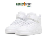 Puma Rebound Mid Bianco Scarpe Infant Bambino Sportive Sneakers 396542 05