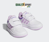 Adidas Hoops Bianco Rosa Lilla Scarpe Infant Bambina Sportive Sneakers IF7734