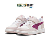 Puma Rebound v6 Lo Bianco Rosa Scarpe Shoes Bambina Sportive Sneakers 397419 14