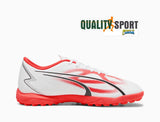 Puma Ultra Play TT Bianco Rosso Scarpe Uomo Sportive Calcetto Soccer 107528 01