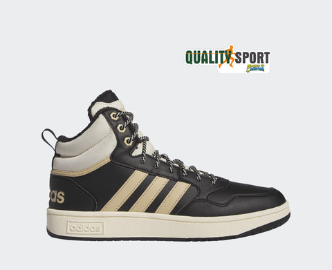 Adidas Hoops 3 Mid WTR Nero Beige Scarpe Shoes Uomo Sportive Sneakers IG7927