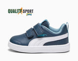 Puma Courtflex AC Blu Bianco Scarpe Infant Bambino Sportive Sneakers 371544 30