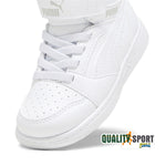 Puma Rebound Mid Bianco Scarpe Infant Bambino Sportive Sneakers 396542 05