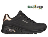 Skechers Uno Golden Air Total Nero Oro Scarpe Donna Sportive Sneakers 177094 BBK