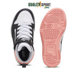 Puma Rebound Mid Bianco Rosa Nero Scarpe Bambina Sportive Sneakers 393832 07