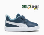 Puma Courtflex AC Blu Bianco Scarpe Infant Bambino Sportive Sneakers 371544 30