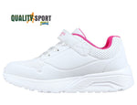 Skechers Uno Lite Bianco Fucsia Scarpe Bambina Sportive Sneakers 310451L WHP