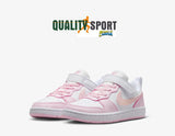 Nike Court Borough Bianco Rosa Scarpe Bambina Sportive Sneakers DV5457 105